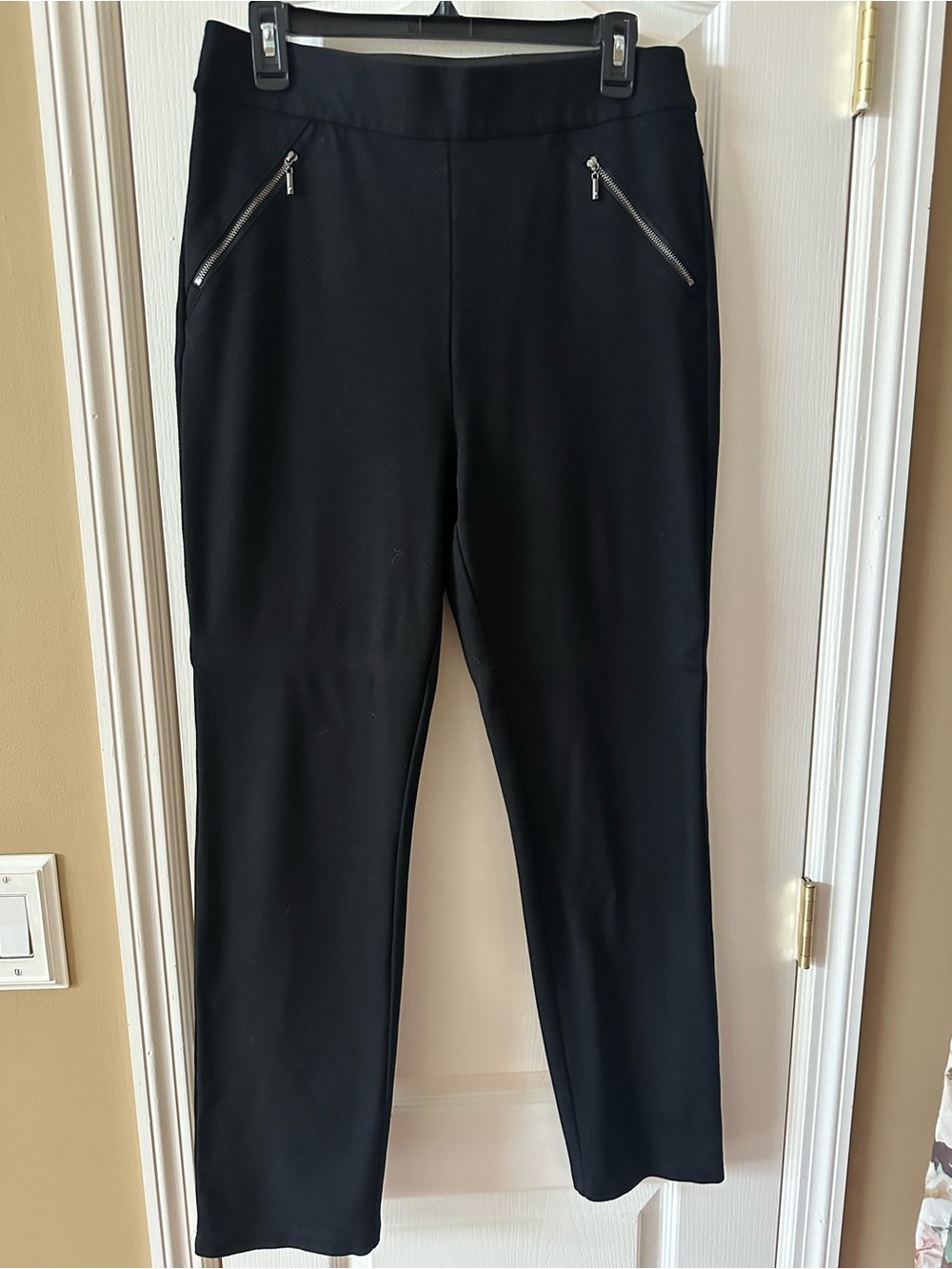 INC International Concepts Black Stretch Zip-Pocket Pants